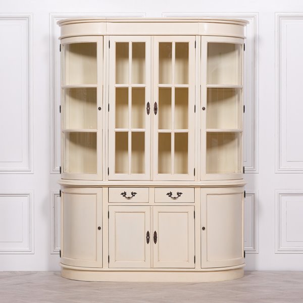 Large Cream Dresser Display Cabinet