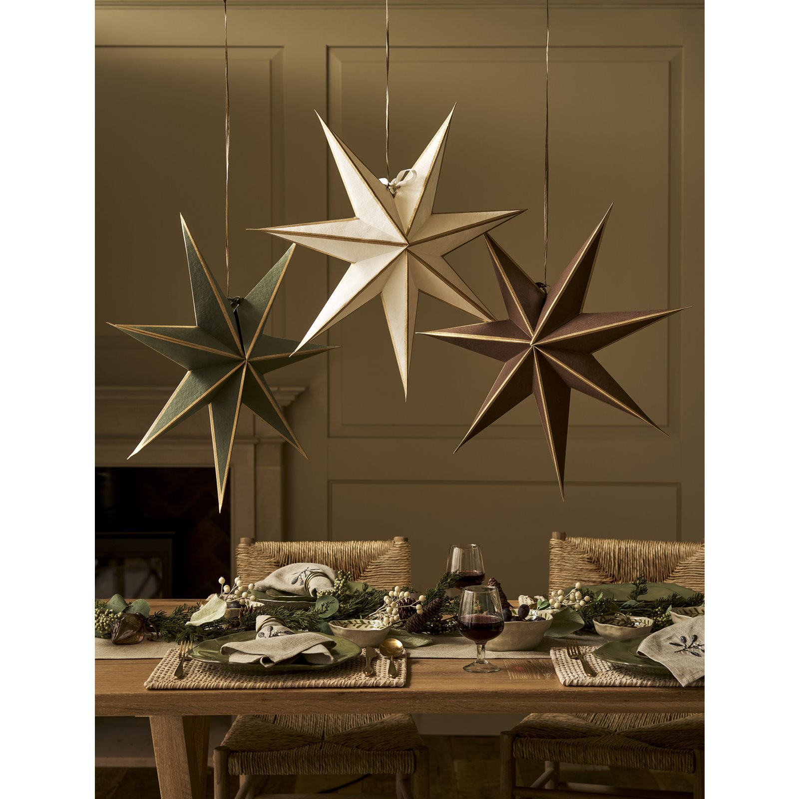 Large Green and Gold Star Decoration 60cm Image