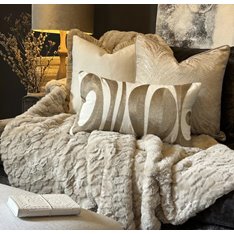 Large Natural Fringe Ivory Cushion Image