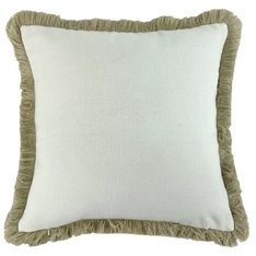Large Natural Fringe Ivory Cushion Image