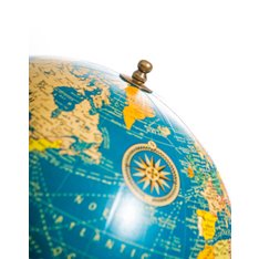 Sea Blue Large Globe on Brass Stand Image