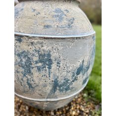 Decorative Terracotta Aged Blue Olive Oil Jar Image