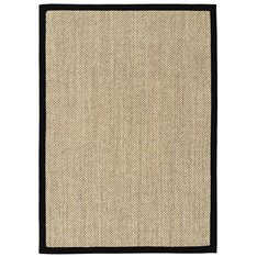 Natural Sisal Rug - Black Border Image