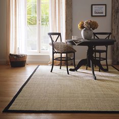 Natural Sisal Rug - Black Border Image