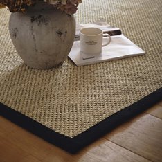 Natural Sisal Rug - Black Border Image