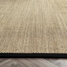 Natural Sisal Rug - Black Border Image