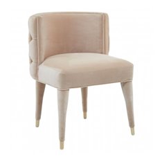 Lilly  Beige Button Back Chair Image