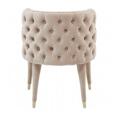 Lilly  Beige Button Back Chair Image