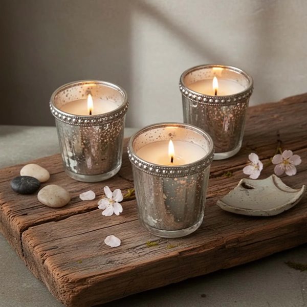 Lime & Basil Scented Votives - Set of 3