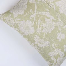 Lime Bird and Flower Cushion Image