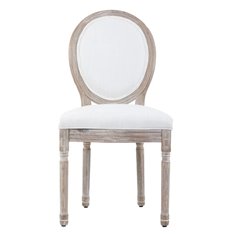 Linen and Washed Wood Dining Chair Image