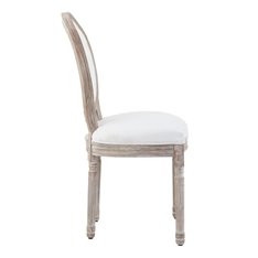 Linen and Washed Wood Dining Chair Image