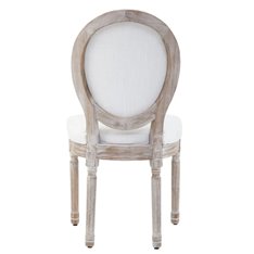 Linen and Washed Wood Dining Chair Image