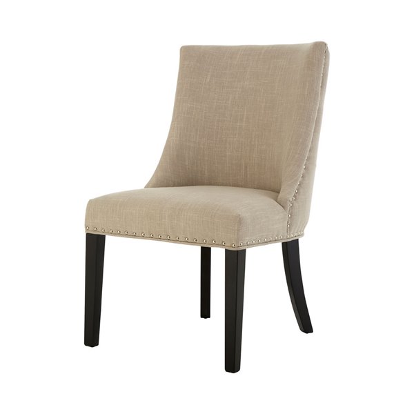 Linen Button Curved Back Dining Chair