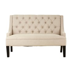 Linen High Back Sofa Bench Image