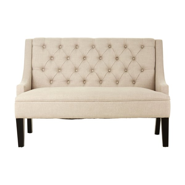 Linen High Back Sofa Bench