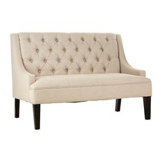 Linen High Back Sofa Bench Image