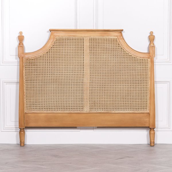 Louis Cane and Mahogany Double Headboard
