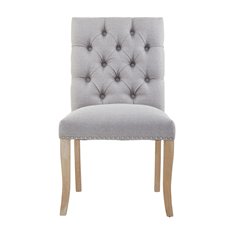 Louis Grey Button Dining Chair Image