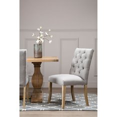 Louis Grey Button Dining Chair Image