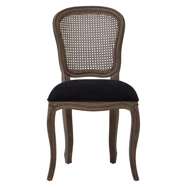 Louis Mahogany Grey & Black Dining chair