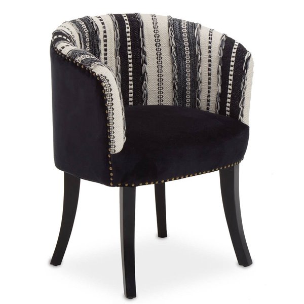 Lulu Black and White Tub Chair