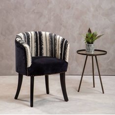 Lulu Black and White Tub Chair Image