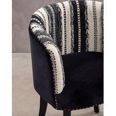 Lulu Black and White Tub Chair Image