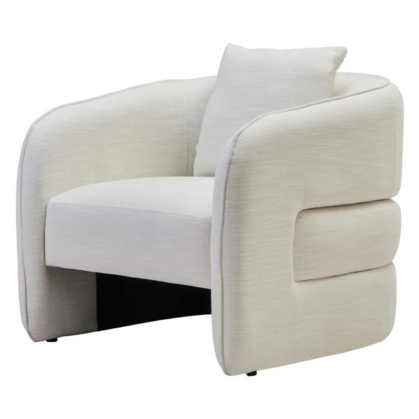Lulu Cream Curved Armchair