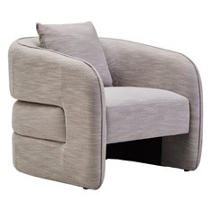 Biba Grey Curved Armchair  Image