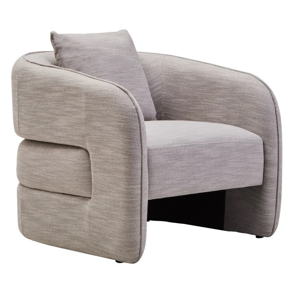 Lulu Grey Curved Armchair