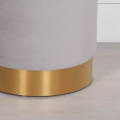 Luxor Grey & Gold Velvet Footstool Image