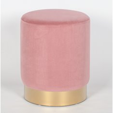 Luxor Pink & Gold Velvet Footstool Image
