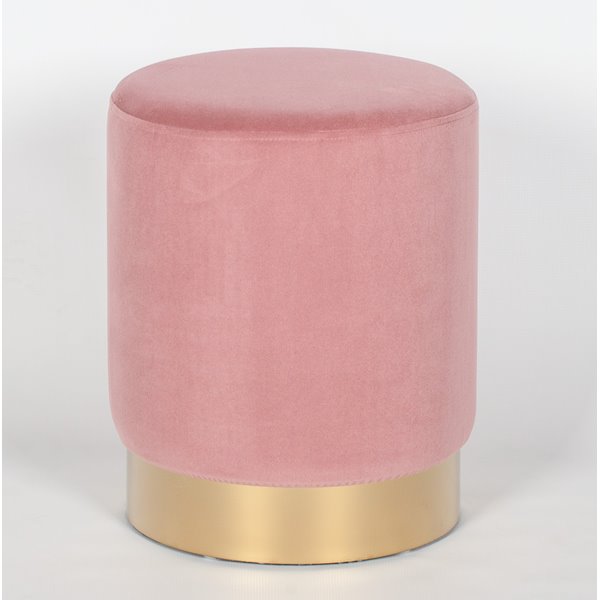 Luxor Pink & Gold Velvet Footstool