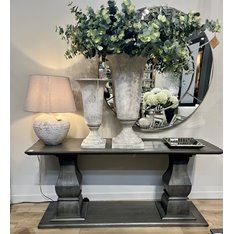 Lyon Grey Twin Pedestal Console Table Image