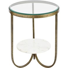 Marble and Gold Metal Side Table Image