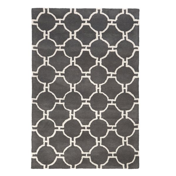 Mayfair Grey & White Geometric Rug