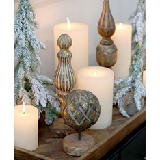 Large Carved Wooden Gold Finial  Image