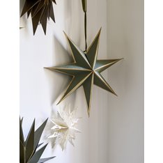 Medium Green and Gold Star Decoration 46cm Image