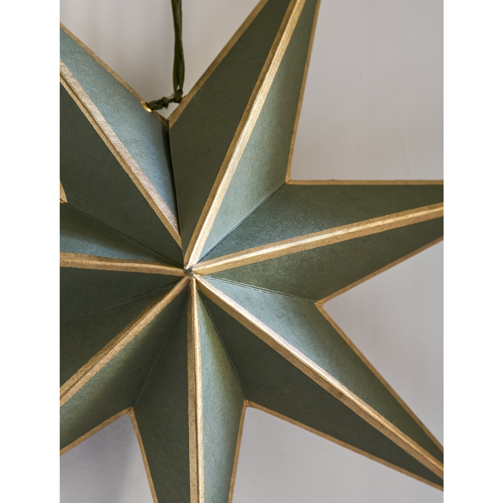 Medium Green and Gold Star Decoration 46cm Image