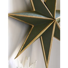 Medium Green and Gold Star Decoration 46cm Image