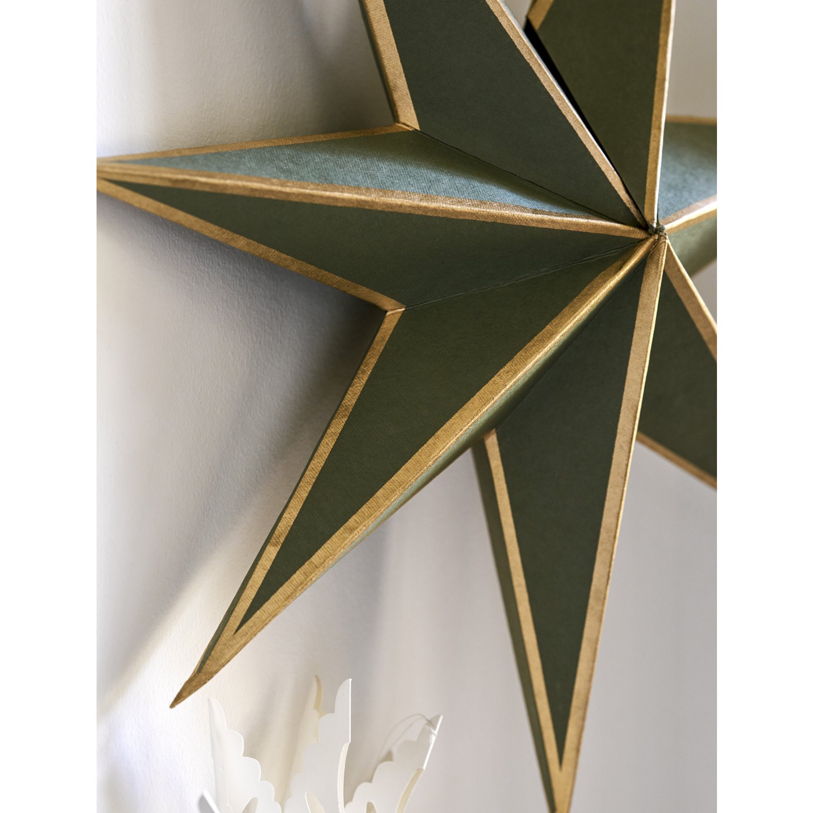 Medium Green and Gold Star Decoration 46cm Image