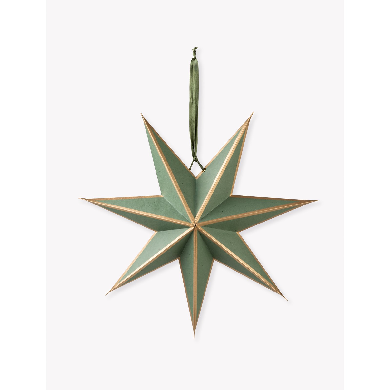 Medium Green and Gold Star Decoration 46cm Image