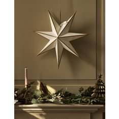 Medium Ivory and Gold Star Decoration 46cm Image