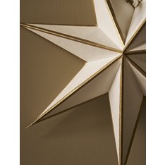 Medium Ivory and Gold Star Decoration 46cm Image