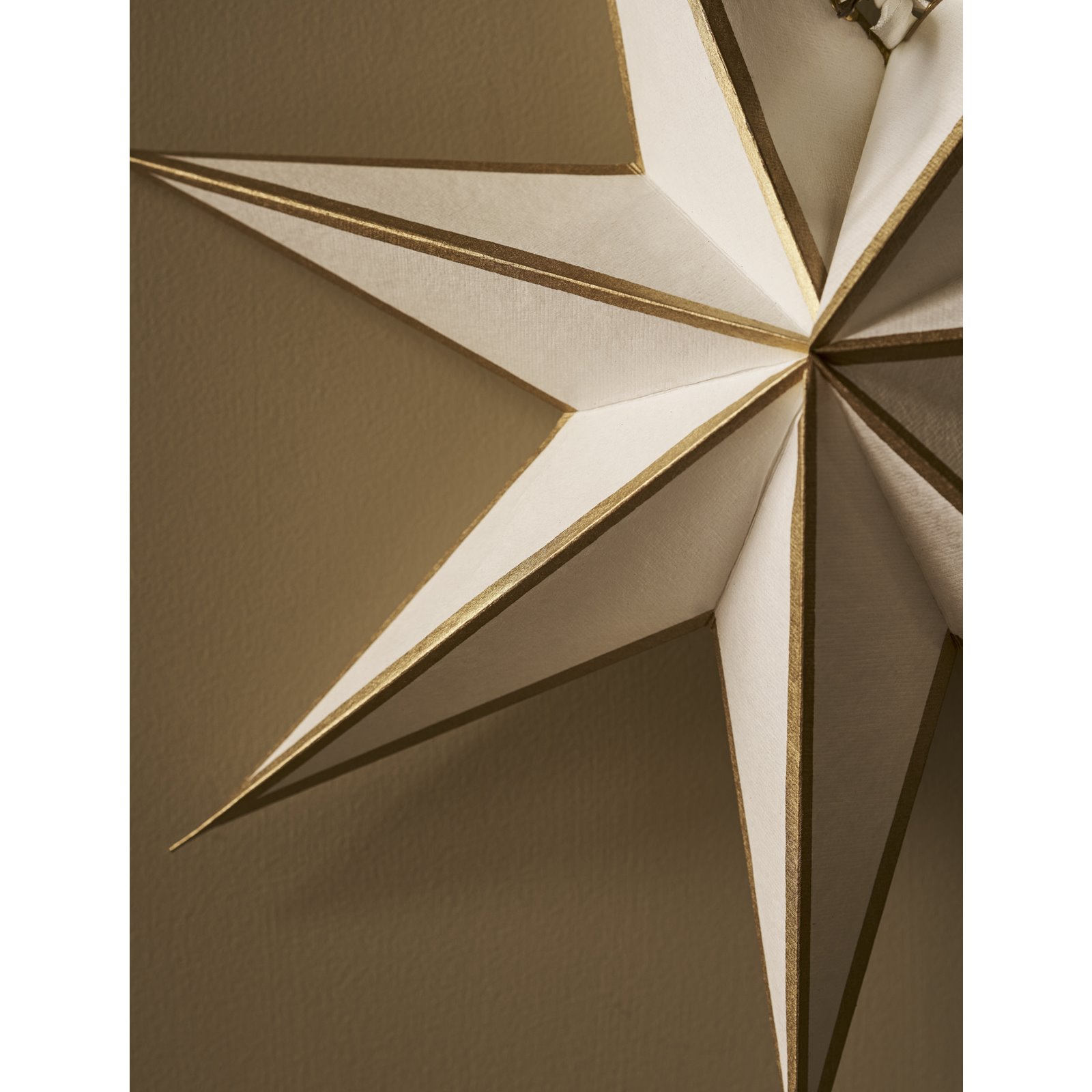 Medium Ivory and Gold Star Decoration 46cm Image