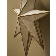 Medium Ivory and Gold Star Decoration 46cm Image