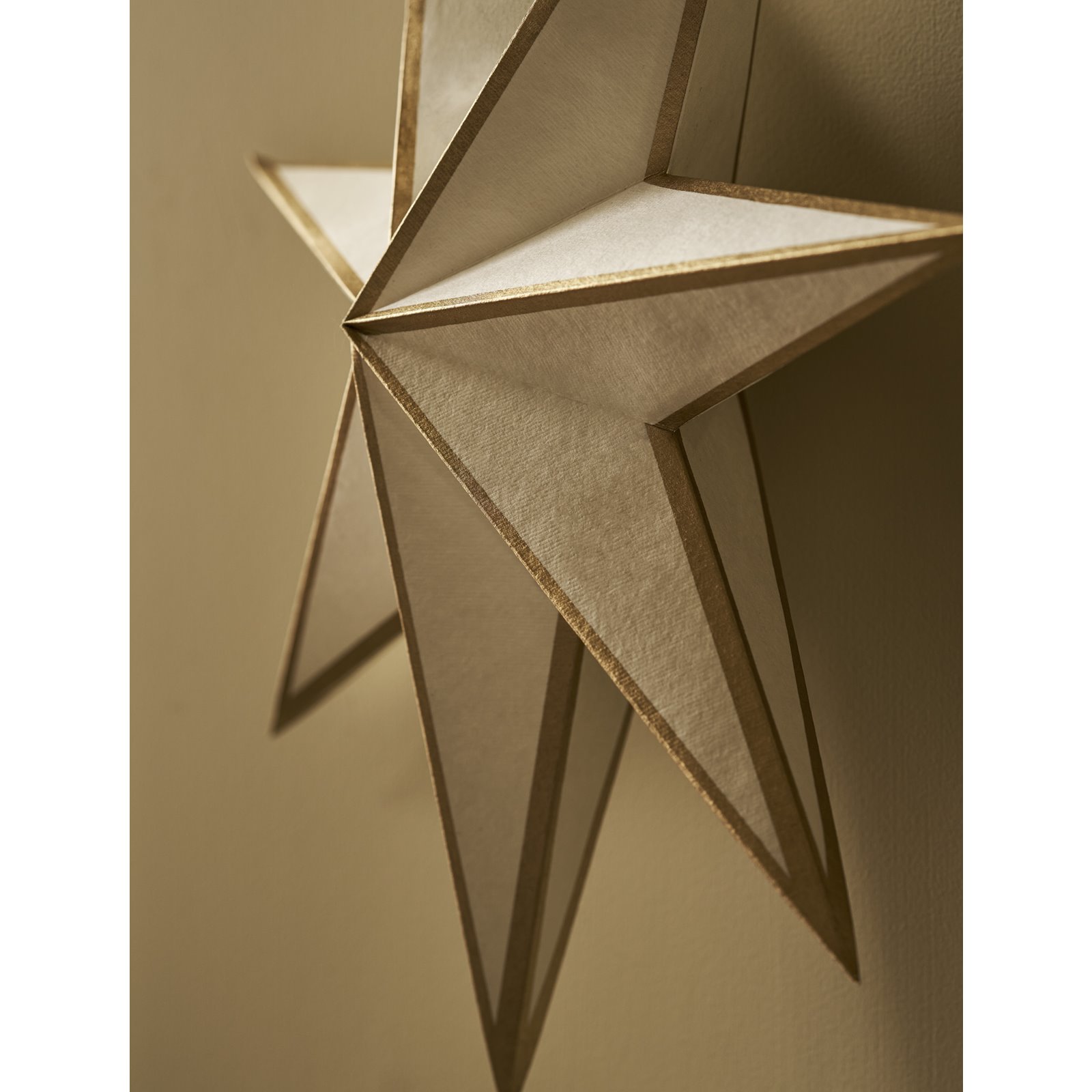 Medium Ivory and Gold Star Decoration 46cm Image