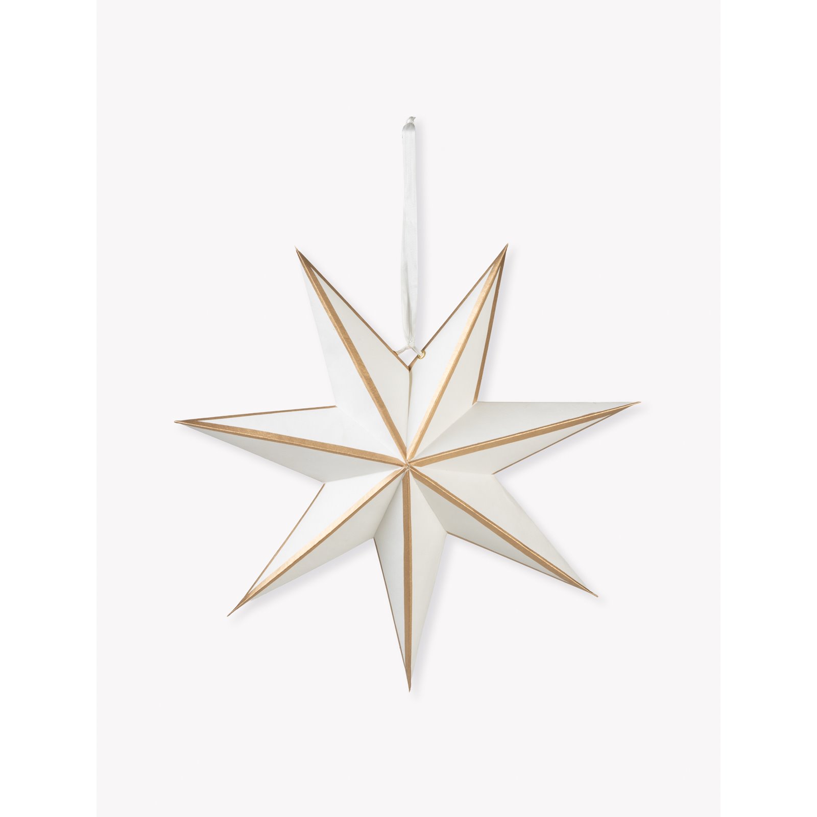 Medium Ivory and Gold Star Decoration 46cm Image