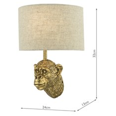 Monkey Single Gold Wall Light Image